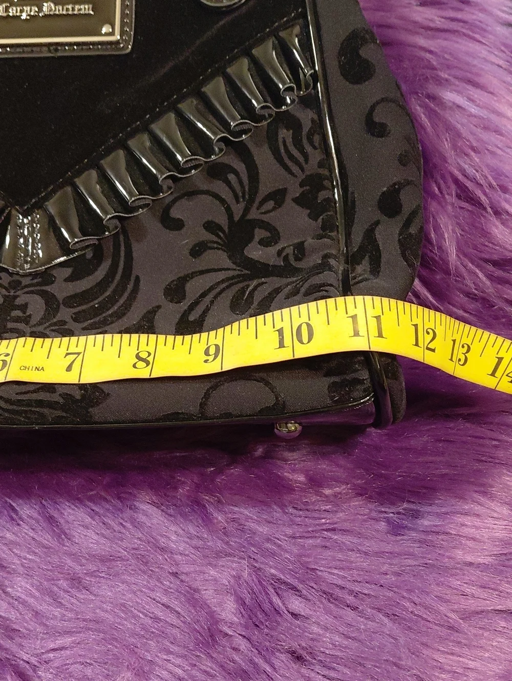 Killstar Black Velvet & Patent Gothic Satchel